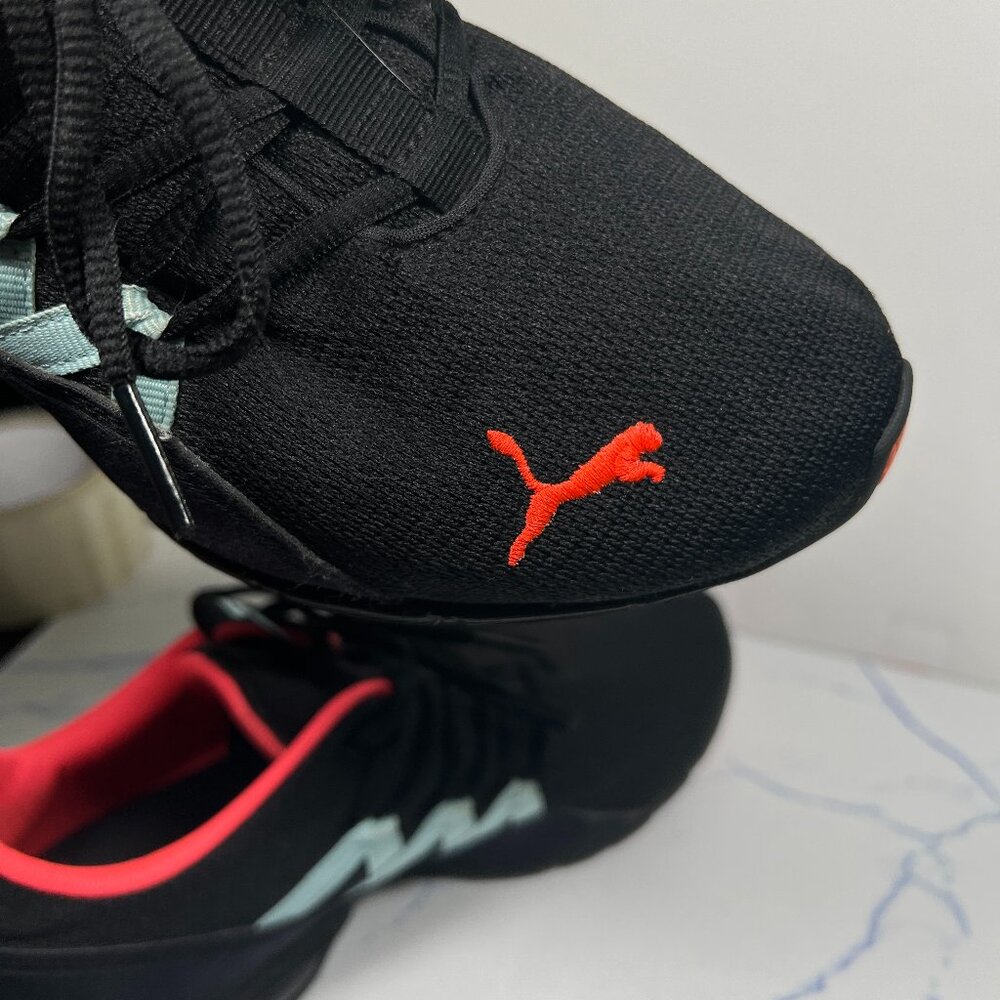 Puma Womens Size 9 Black Sneakers with Coral and Light Teal Accents - Picture 6 of 8